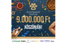 Kilenc millió forint támogatás gyűlt össze a Közös ügyünk az állatvédelem Alapítvány által szervezett második Állatbarát Napok – Vásárolj az állatokért! kampányban Kilenc millió forint támogatás gyűlt össze a Közös ügyünk az állatvédelem Alapítvány által szervezett második Állatbarát Napok – Vásárolj az állatokért! kampányban